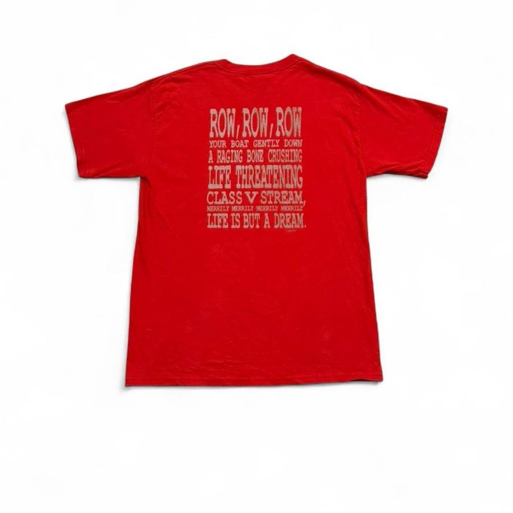 Vintage 1996 French Broad River Vibrant Red Men's Tee with Bold Back Print